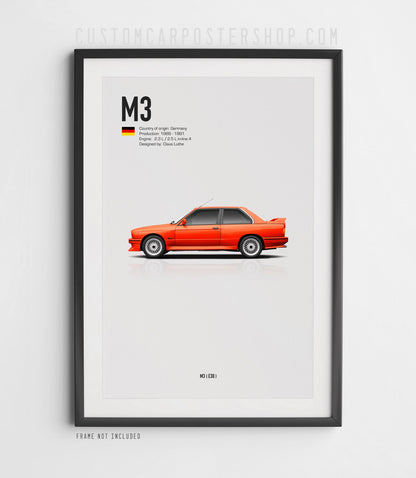 BMW M3 (E30) Poster (1986–1991)