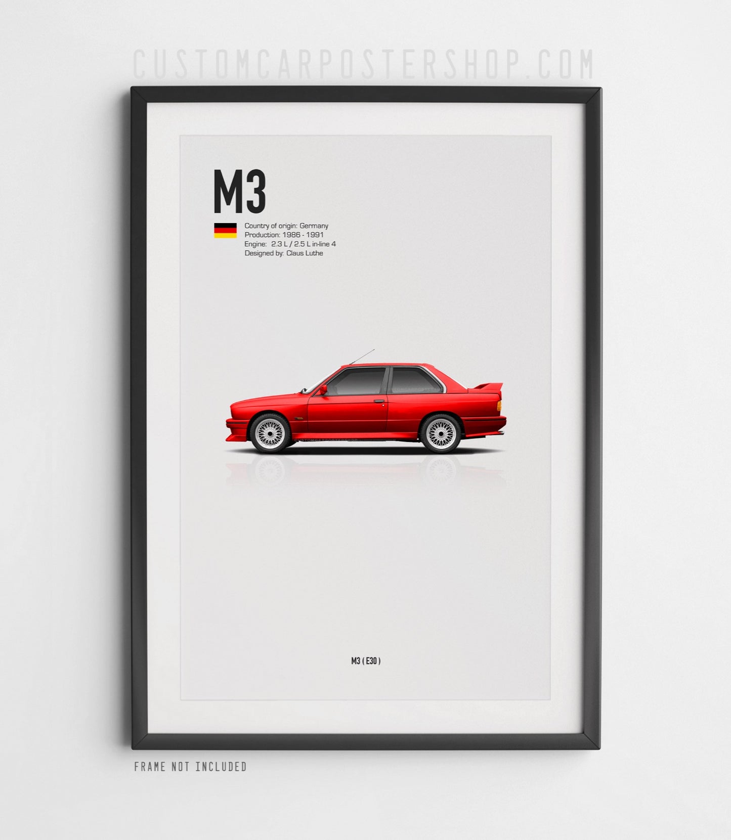 BMW M3 (E30) Poster (1986–1991)