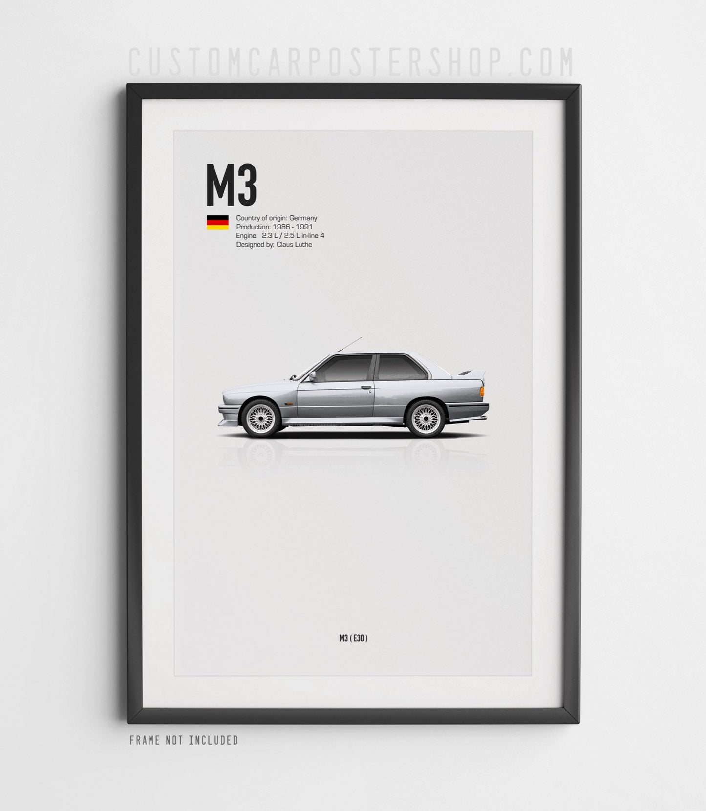BMW M3 (E30) Poster (1986–1991)