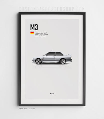 BMW M3 (E30) Poster (1986–1991)