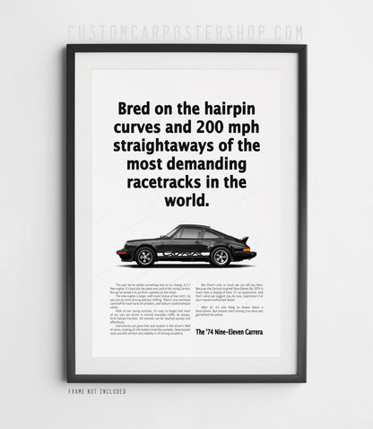 Porsche 911 Carrera 2.7 MFI Print Ad Poster - Hairpin Curves