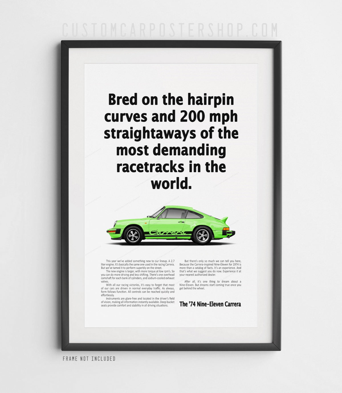 Porsche 911 Carrera 2.7 MFI Print Ad Poster - Hairpin Curves