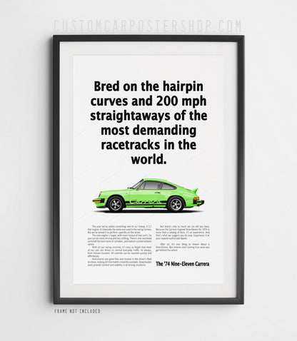 Porsche 911 Carrera 2.7 MFI Print Ad Poster - Hairpin Curves