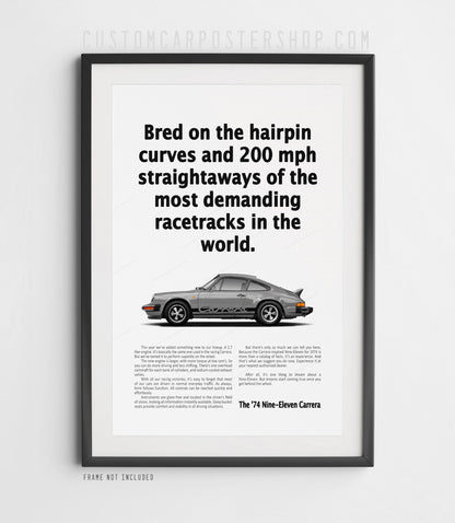 Porsche 911 Carrera 2.7 MFI Print Ad Poster - Hairpin Curves