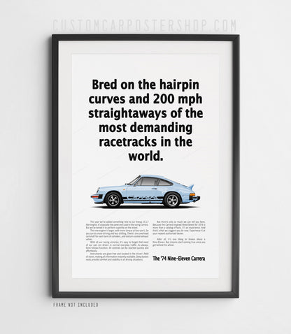 Porsche 911 Carrera 2.7 MFI Print Ad Poster - Hairpin Curves