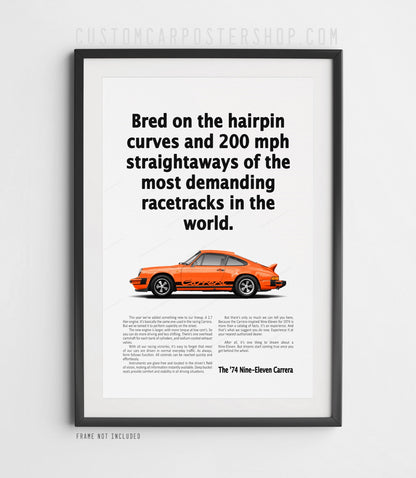 Porsche 911 Carrera 2.7 MFI Print Ad Poster - Hairpin Curves