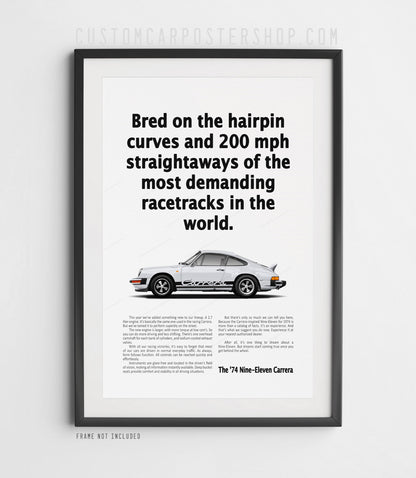 Porsche 911 Carrera 2.7 MFI Print Ad Poster - Hairpin Curves