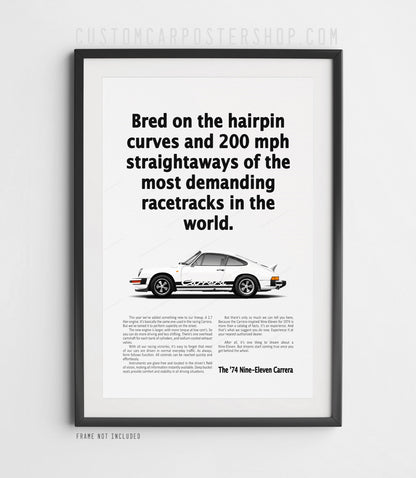 Porsche 911 Carrera 2.7 MFI Print Ad Poster - Hairpin Curves