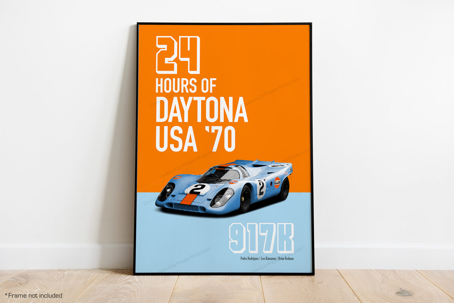 1970 Daytona 24 Gulf Porsche 917K Tribute Poster - Classic Car Poster