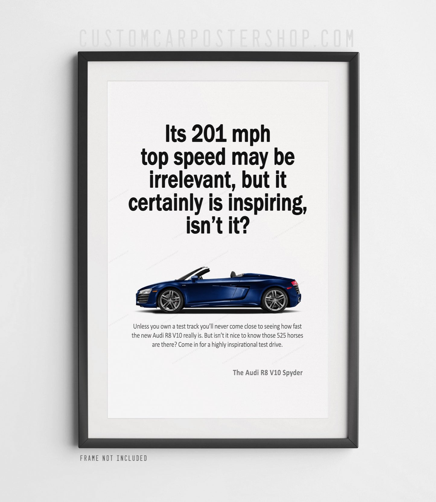 Audi R8 V10 Spyder (Type 42) Print Ad - Top Speed (Commissioned)
