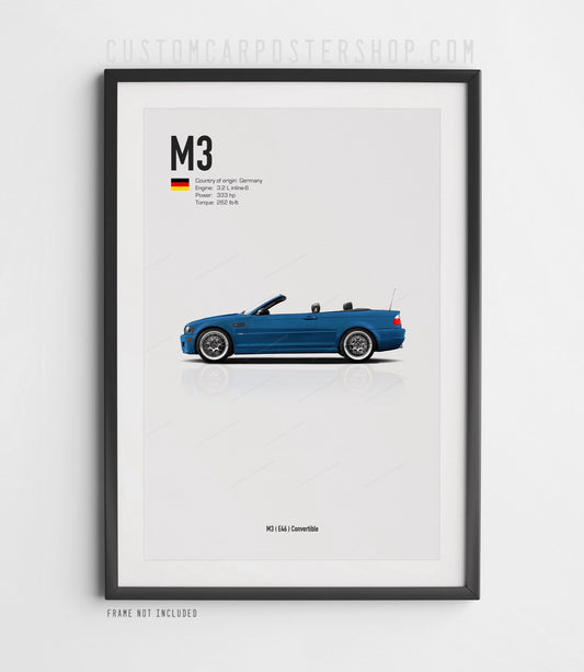 BMW (E46) M3 Convertible Print (Commissioned)