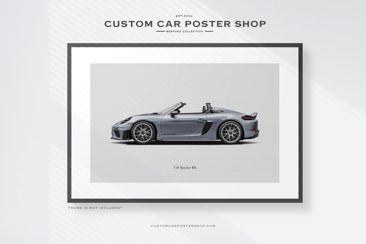 Vanadium Grey Metallic Porsche 718 Spyder RS Art Print Commissioned Poster