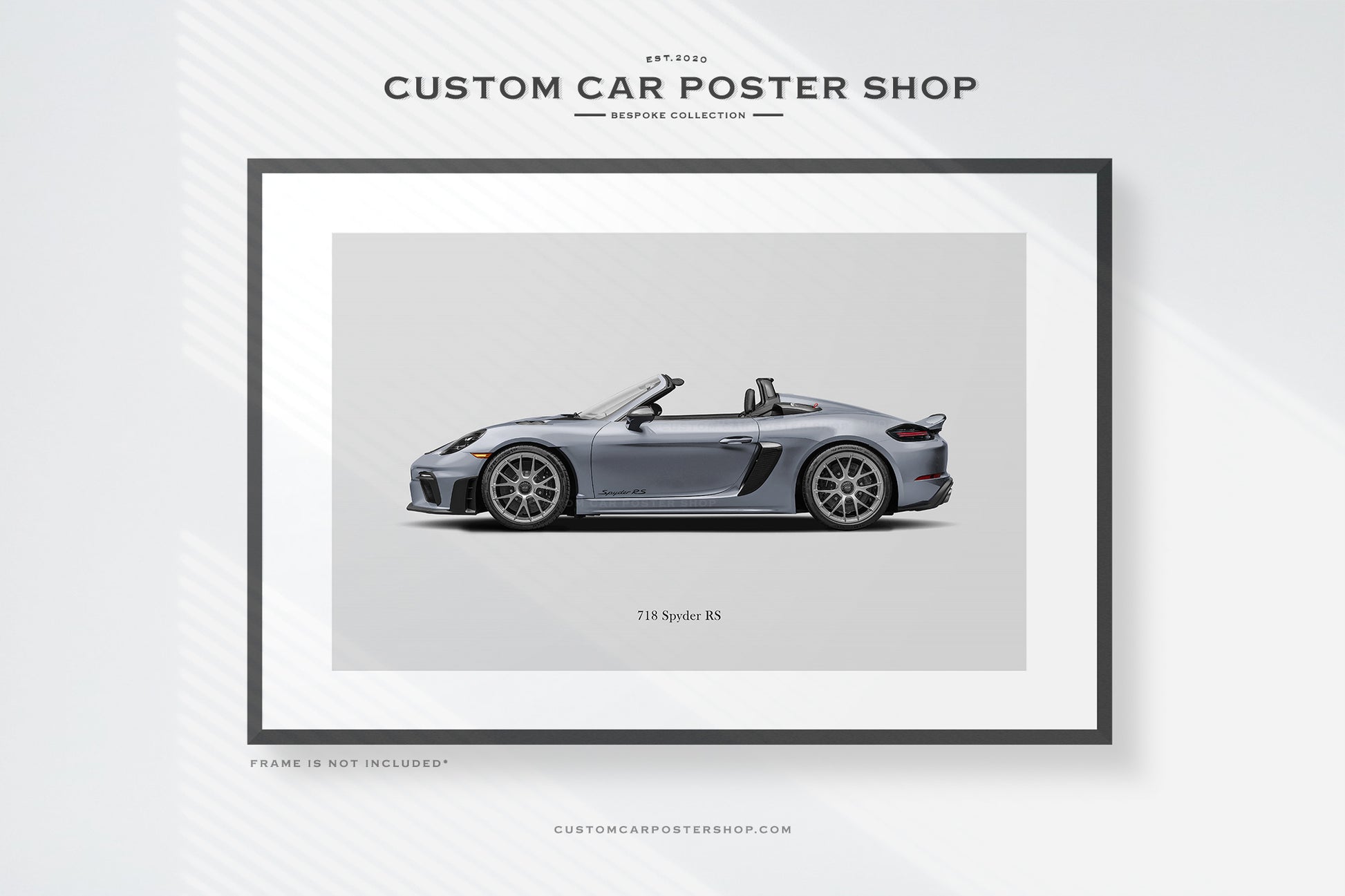 Vanadium Grey Metallic Porsche 718 Spyder RS Art Print Commissioned Poster