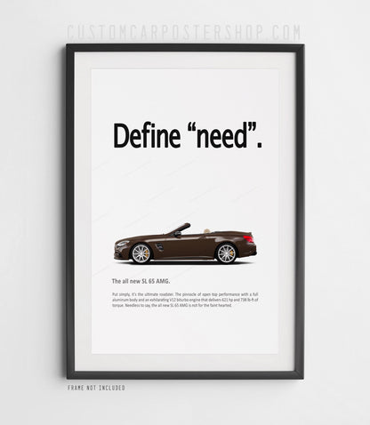 Mercedes-Benz SL65 (R231) Retro Print Ad - Define Need (Commissioned)