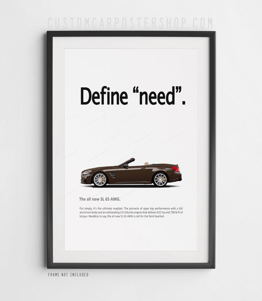 Mercedes-Benz SL65 (R231) Retro Print Ad - Define Need (Commissioned)