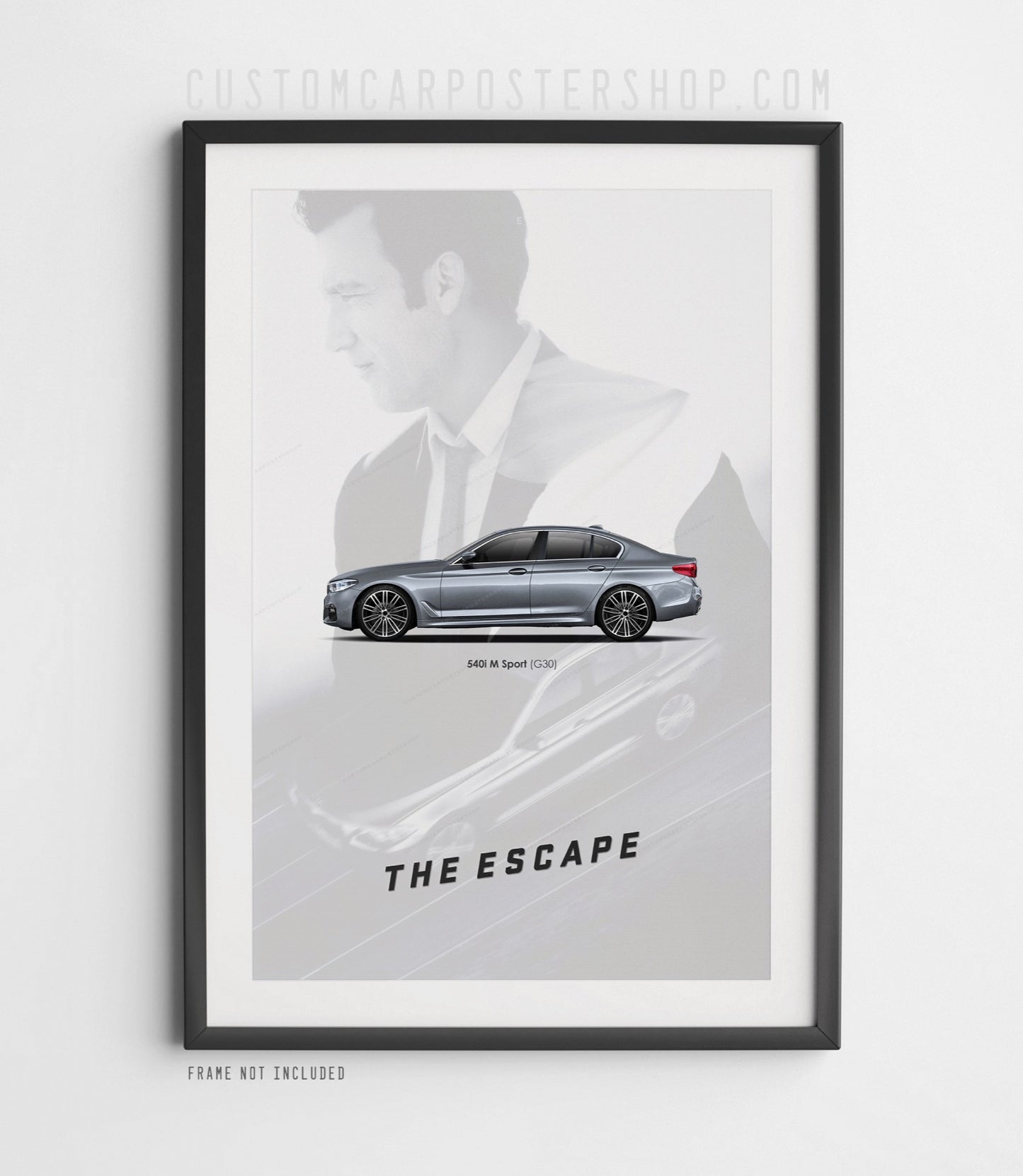 BMW 540i M Sport - The Escape (2006) short film tribute poster with Clive Owen