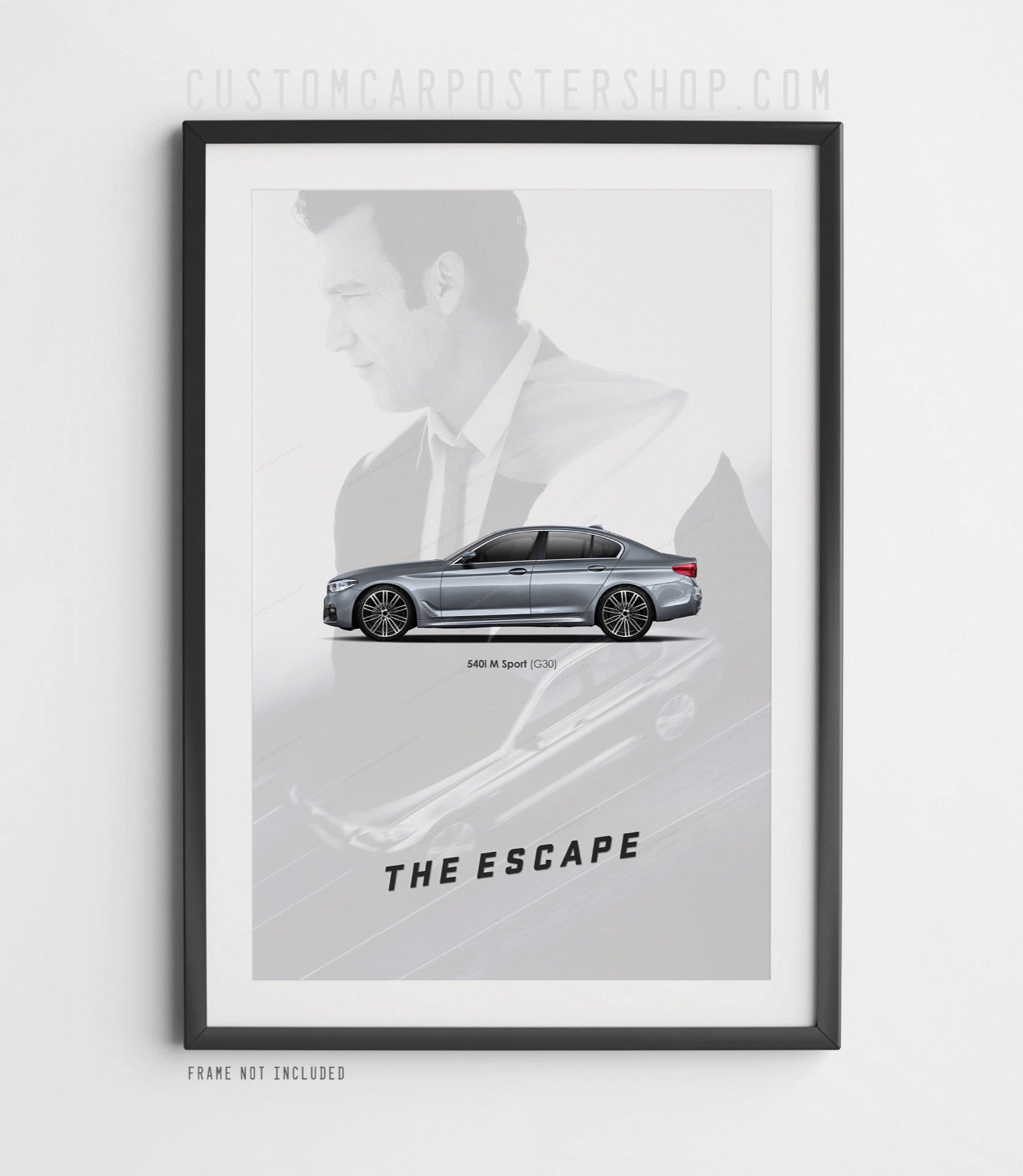 BMW 540i M Sport - The Escape (2006) short film tribute poster with Clive Owen