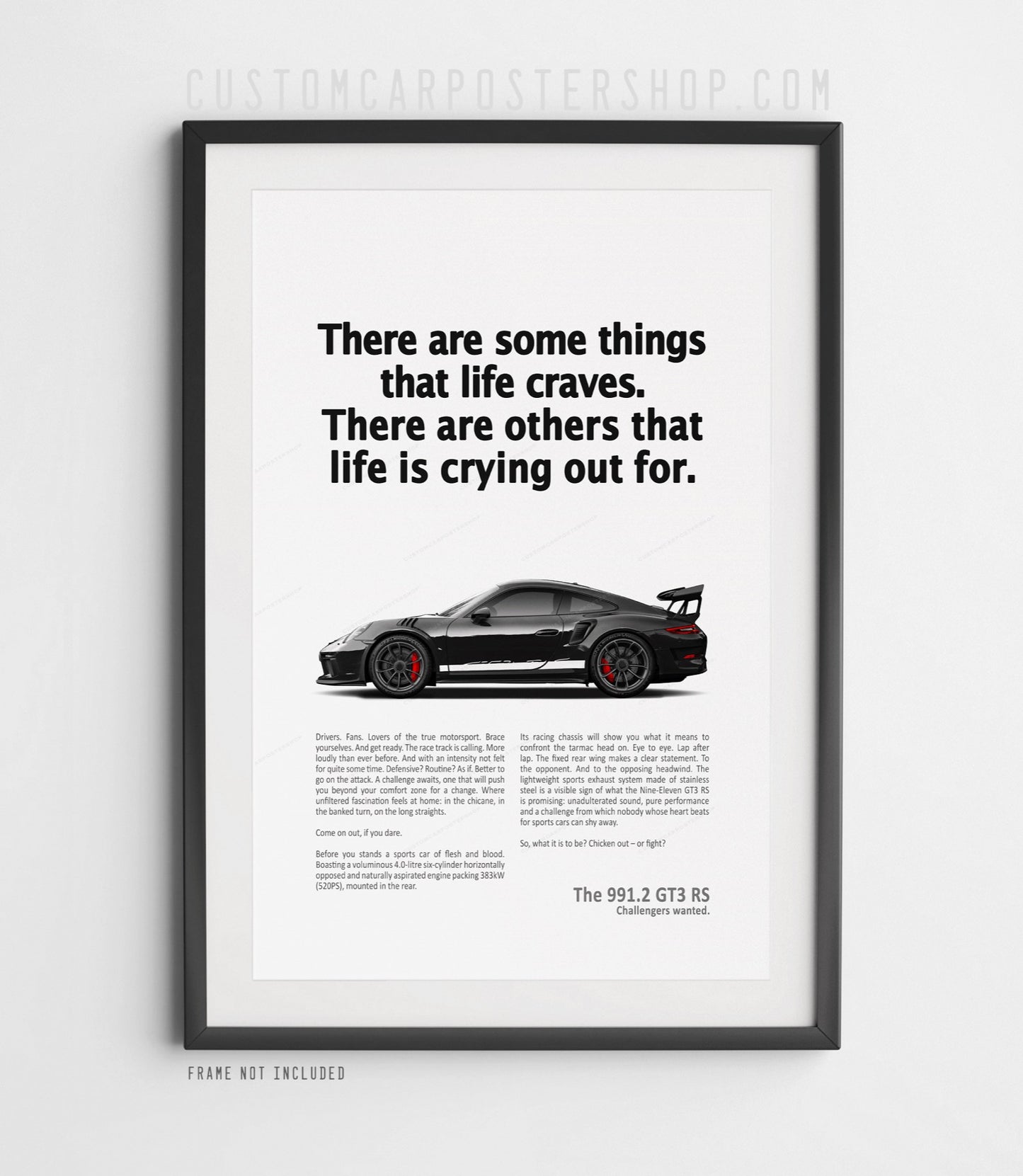 Porsche 911 GT3 RS (991.2) Retro Ad Print - Crying Out For