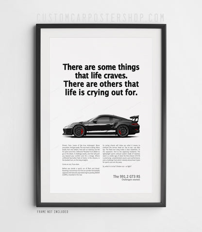 Porsche 911 GT3 RS (991.2) Retro Ad Print - Crying Out For