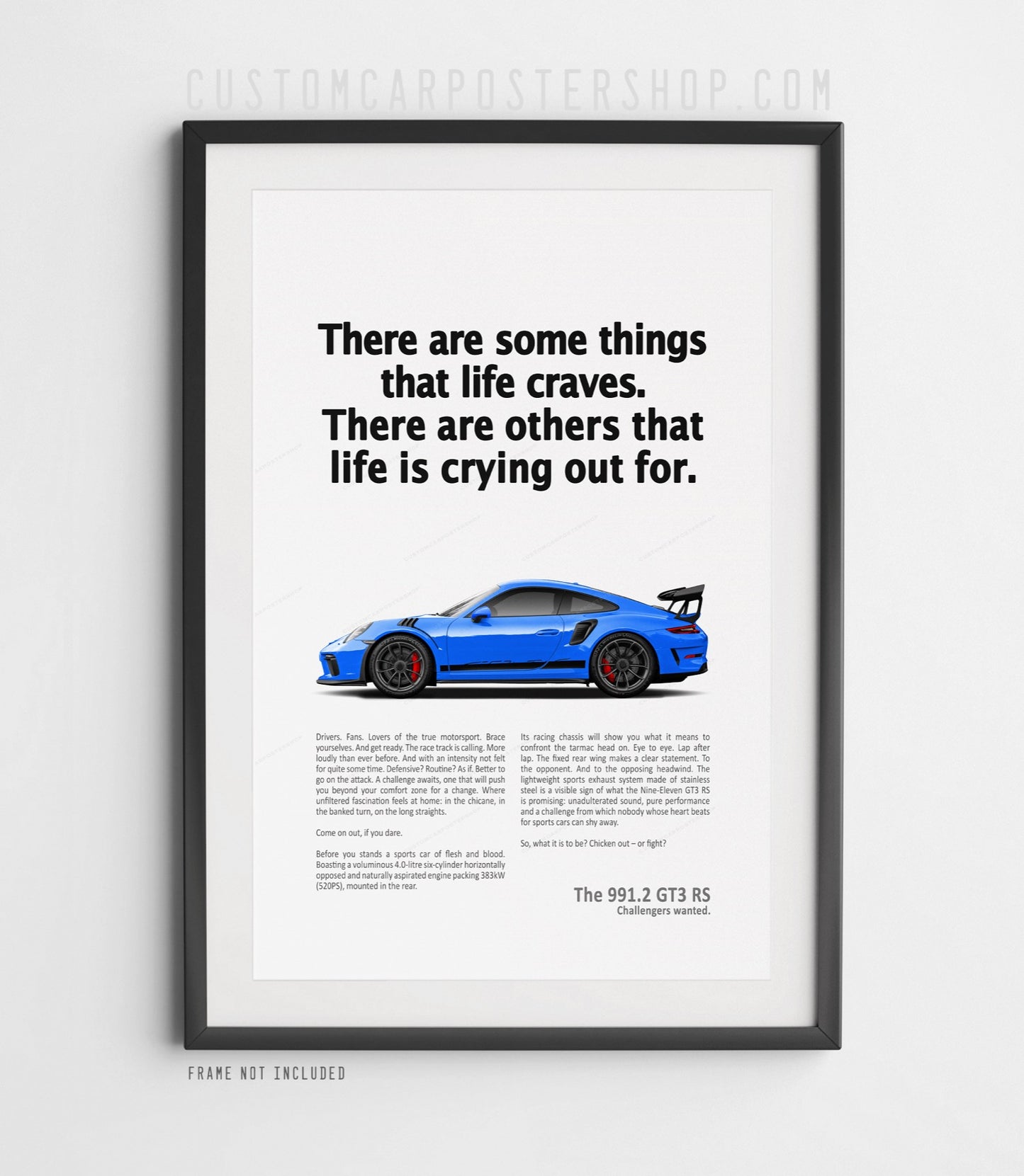 Porsche 911 GT3 RS (991.2) Retro Ad Print - Crying Out For