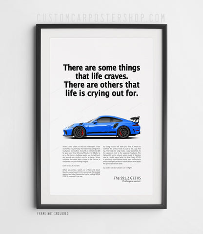 Porsche 911 GT3 RS (991.2) Retro Ad Print - Crying Out For