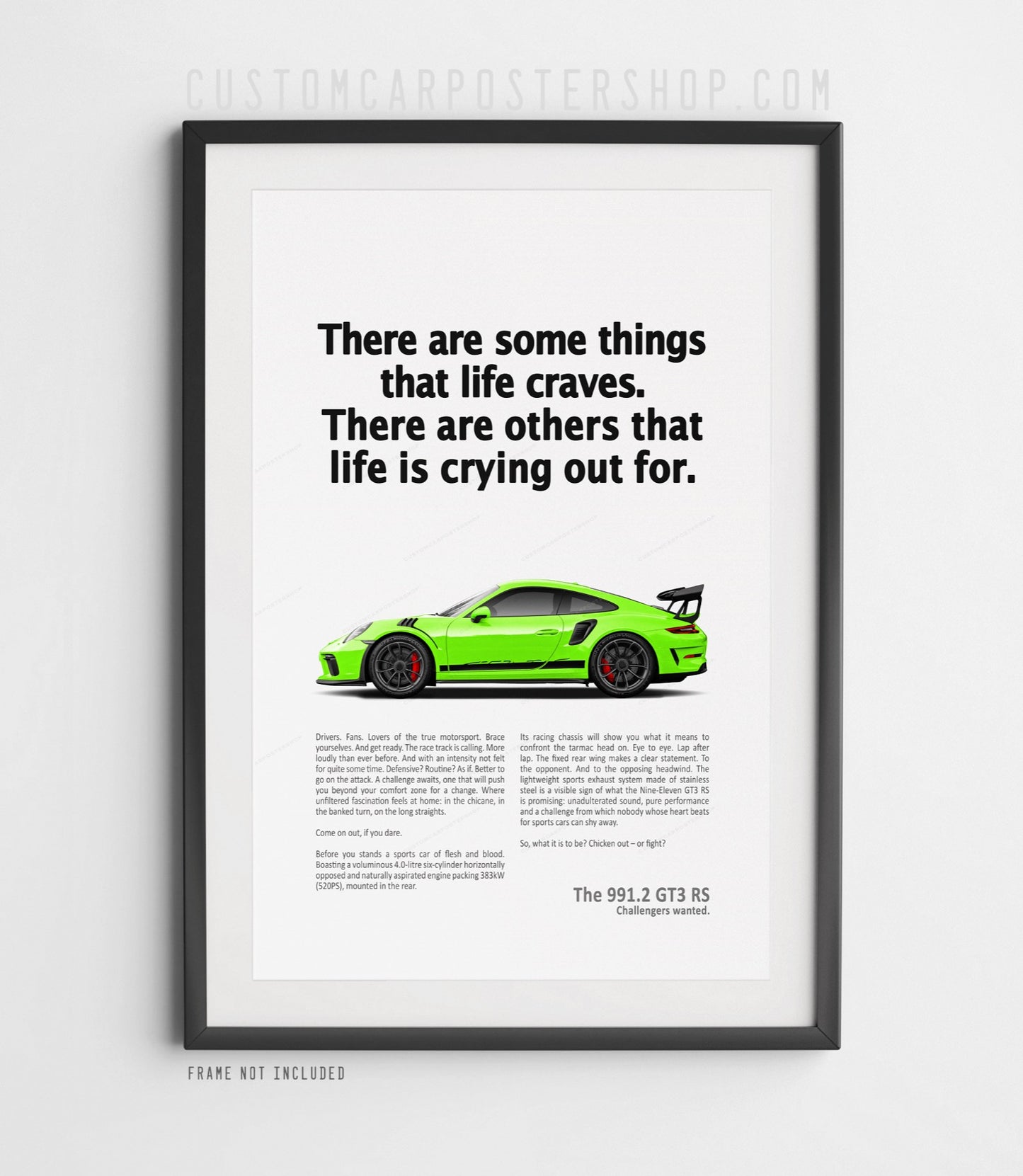 Porsche 911 GT3 RS (991.2) Retro Ad Print - Crying Out For