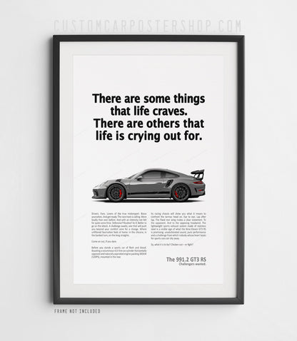 Porsche 911 GT3 RS (991.2) Retro Ad Print - Crying Out For