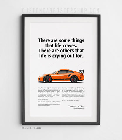 Porsche 911 GT3 RS (991.2) Retro Ad Print - Crying Out For