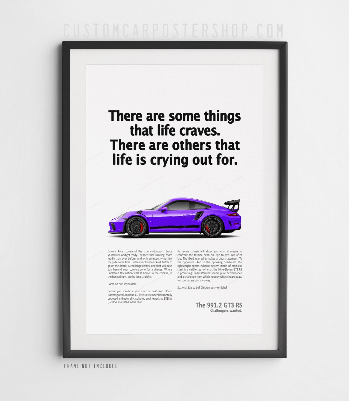 Porsche 911 GT3 RS (991.2) Retro Ad Print - Crying Out For