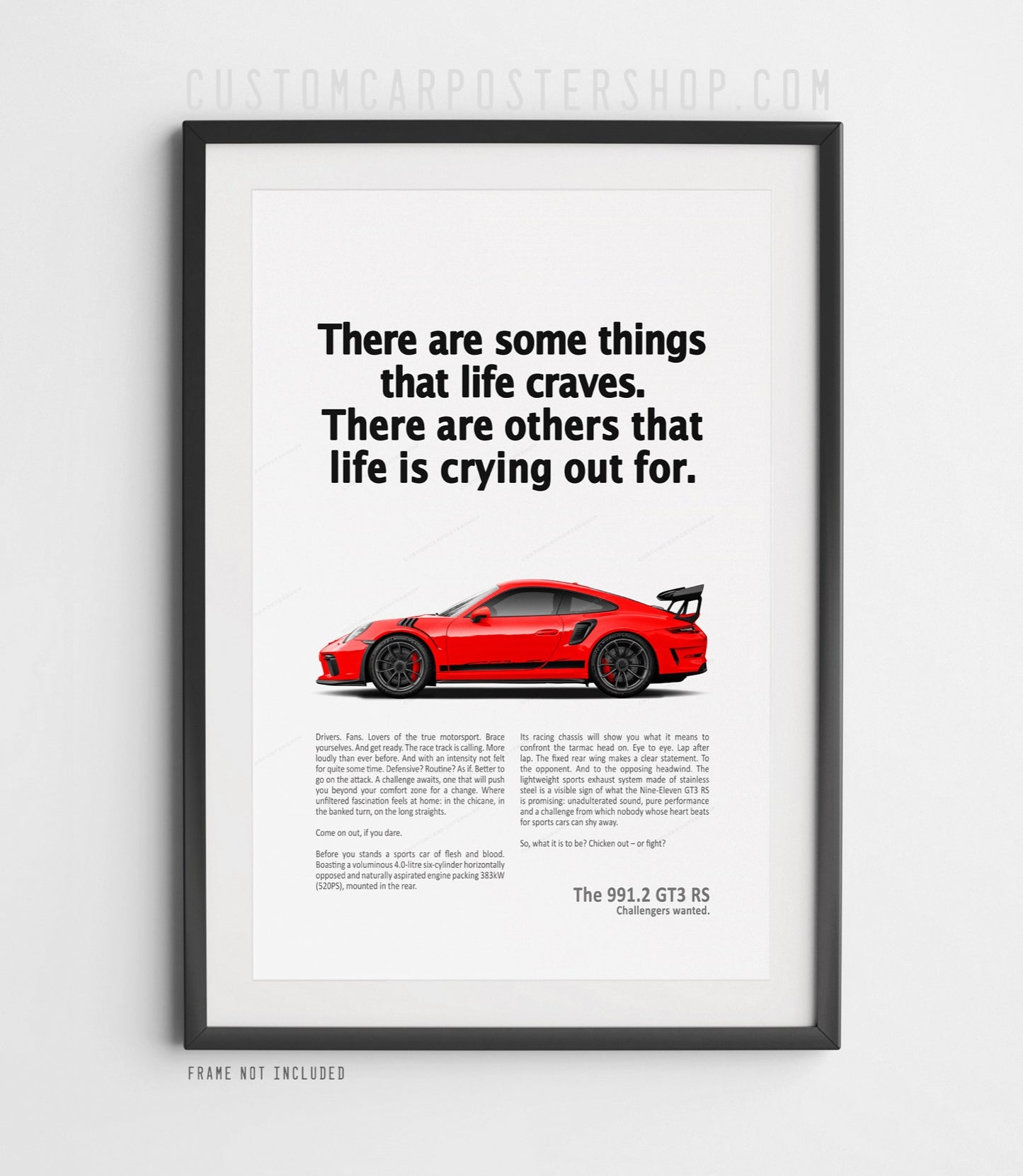 Porsche 911 GT3 RS (991.2) Retro Ad Print - Crying Out For