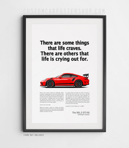Porsche 911 GT3 RS (991.2) Retro Ad Print - Crying Out For