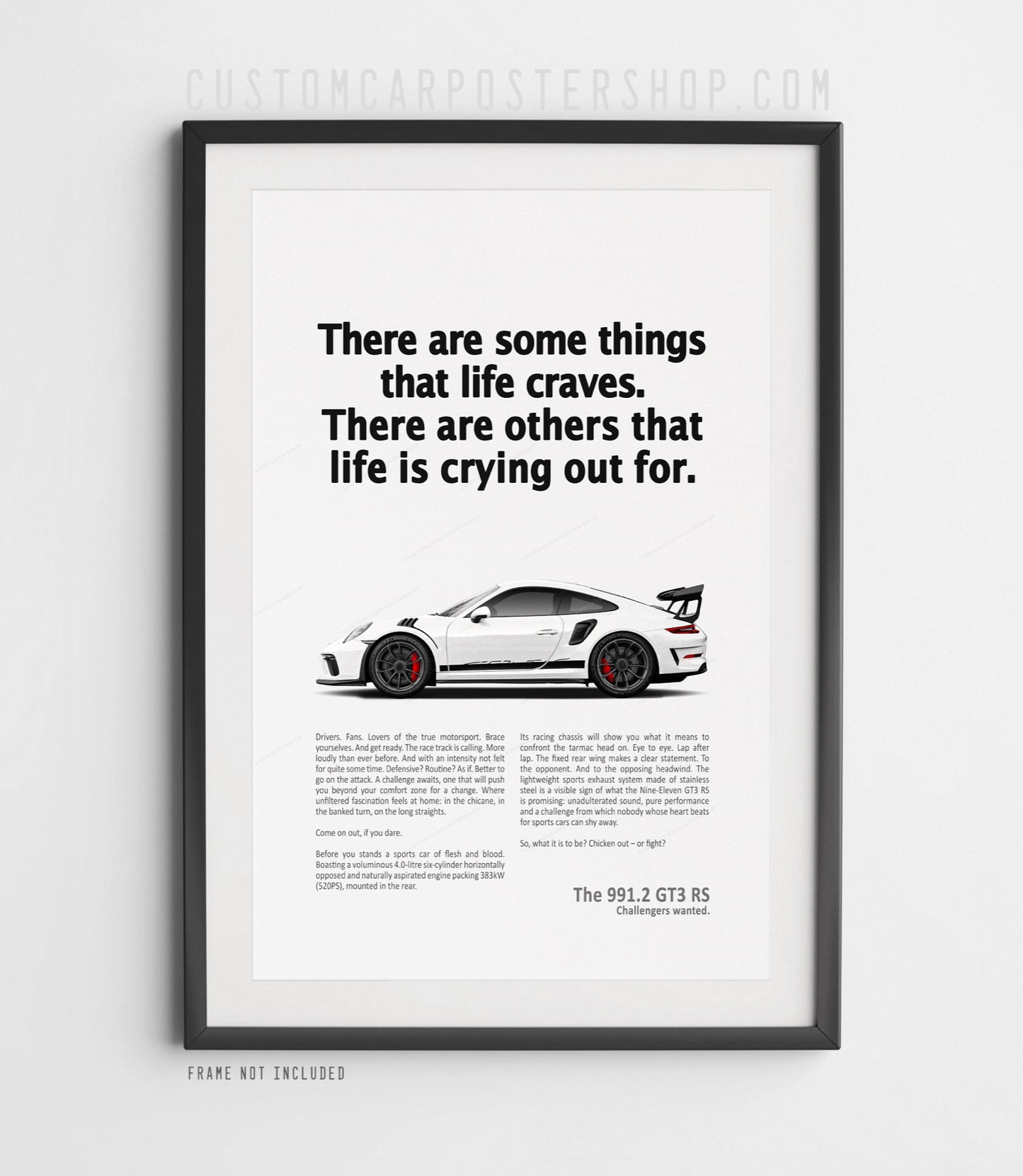 Porsche 911 GT3 RS (991.2) Retro Ad Print - Crying Out For