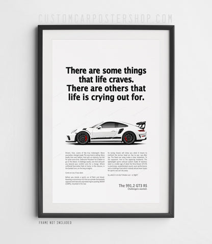 Porsche 911 GT3 RS (991.2) Retro Ad Print - Crying Out For