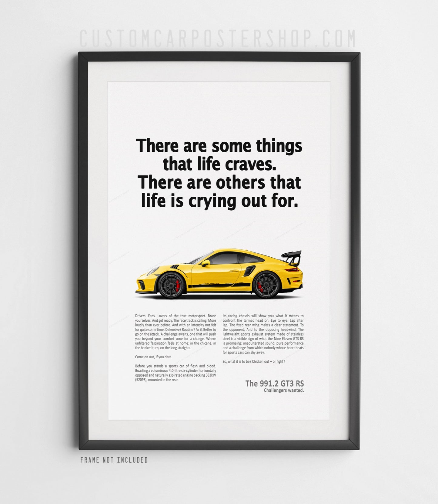 Porsche 911 GT3 RS (991.2) Retro Ad Print - Crying Out For