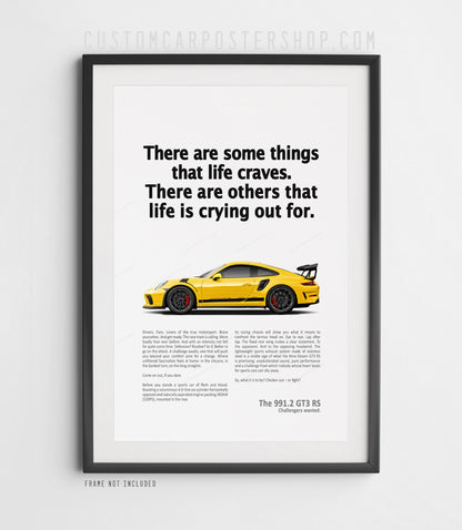 Porsche 911 GT3 RS (991.2) Retro Ad Print - Crying Out For