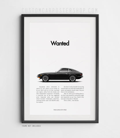Datsun 240z Retro Print Ad - Wanted