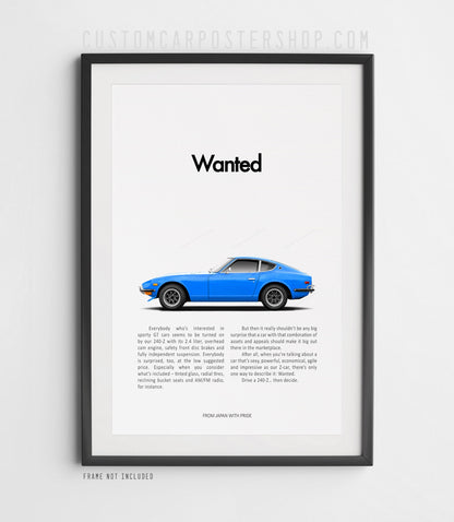Datsun 240z Retro Print Ad - Wanted