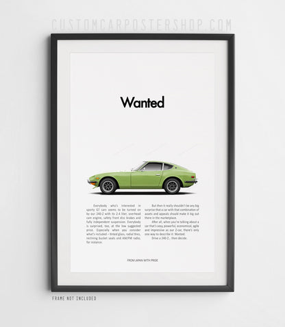 Datsun 240z Retro Print Ad - Wanted
