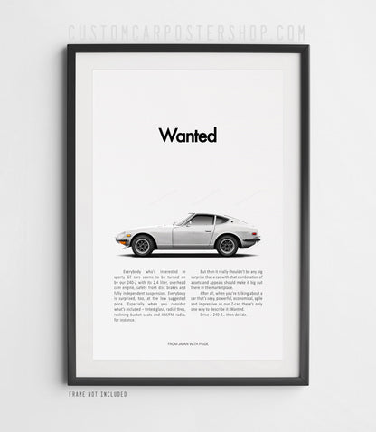 Datsun 240z Retro Print Ad - Wanted
