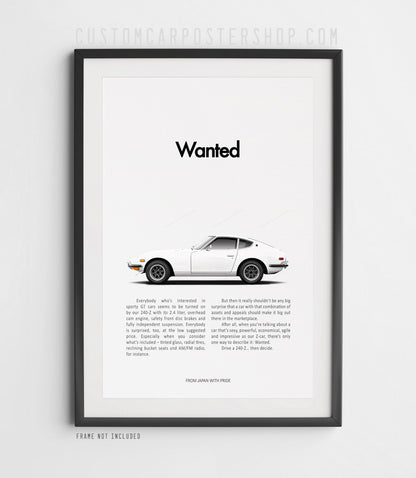 Datsun 240z Retro Print Ad - Wanted