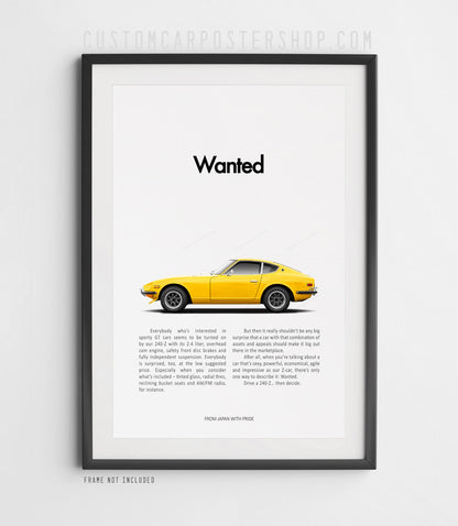 Datsun 240z Retro Print Ad - Wanted