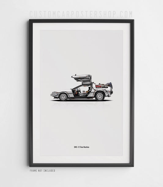 Back to the Future DeLorean DMC-12 Poster Framed Art