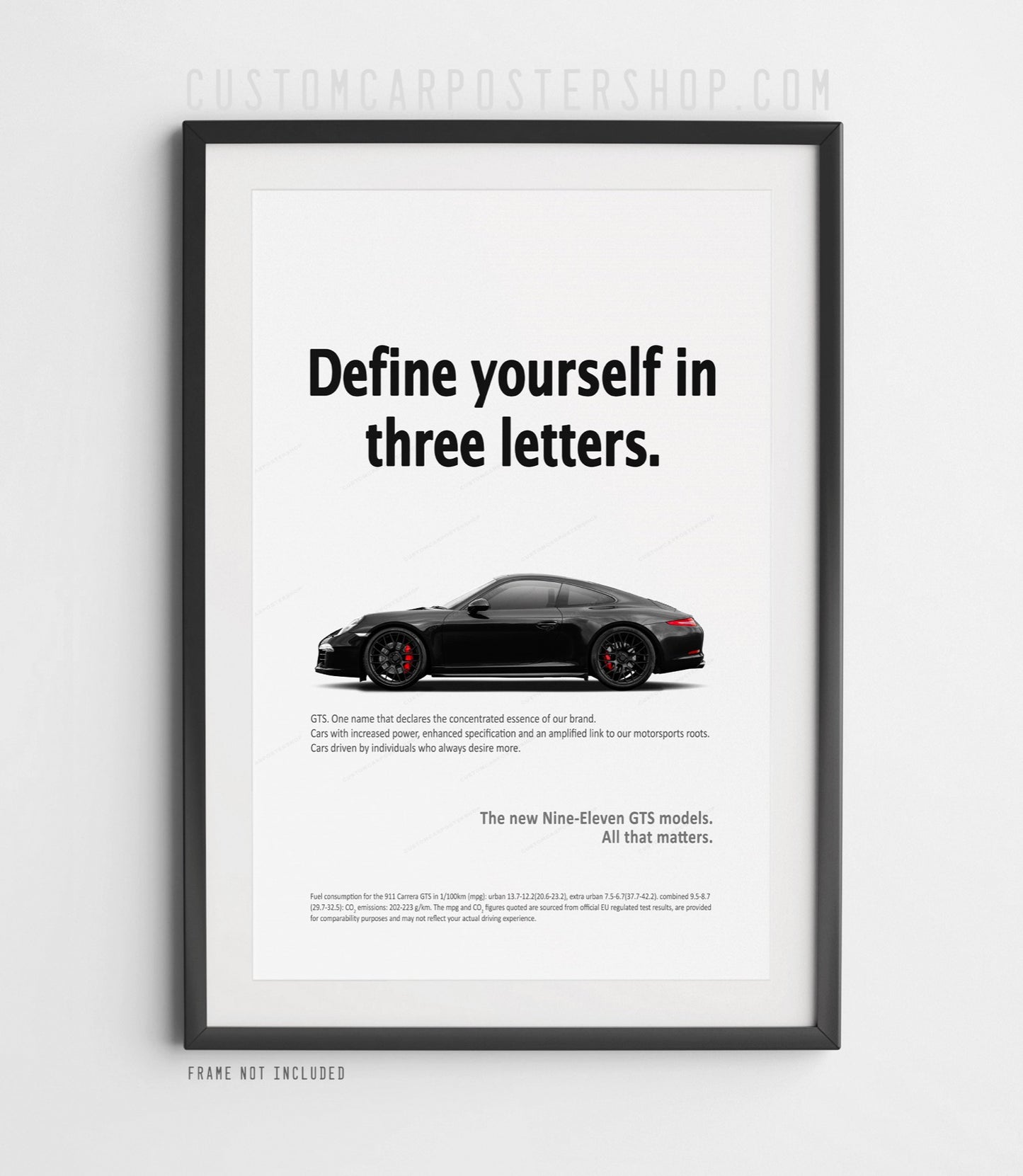 Porsche 911 Carrera GTS (991.1) Print Ad Poster - Three Letters