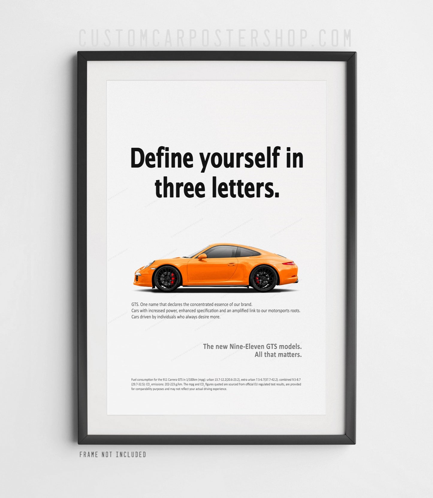 Porsche 911 Carrera GTS (991.1) Print Ad Poster - Three Letters