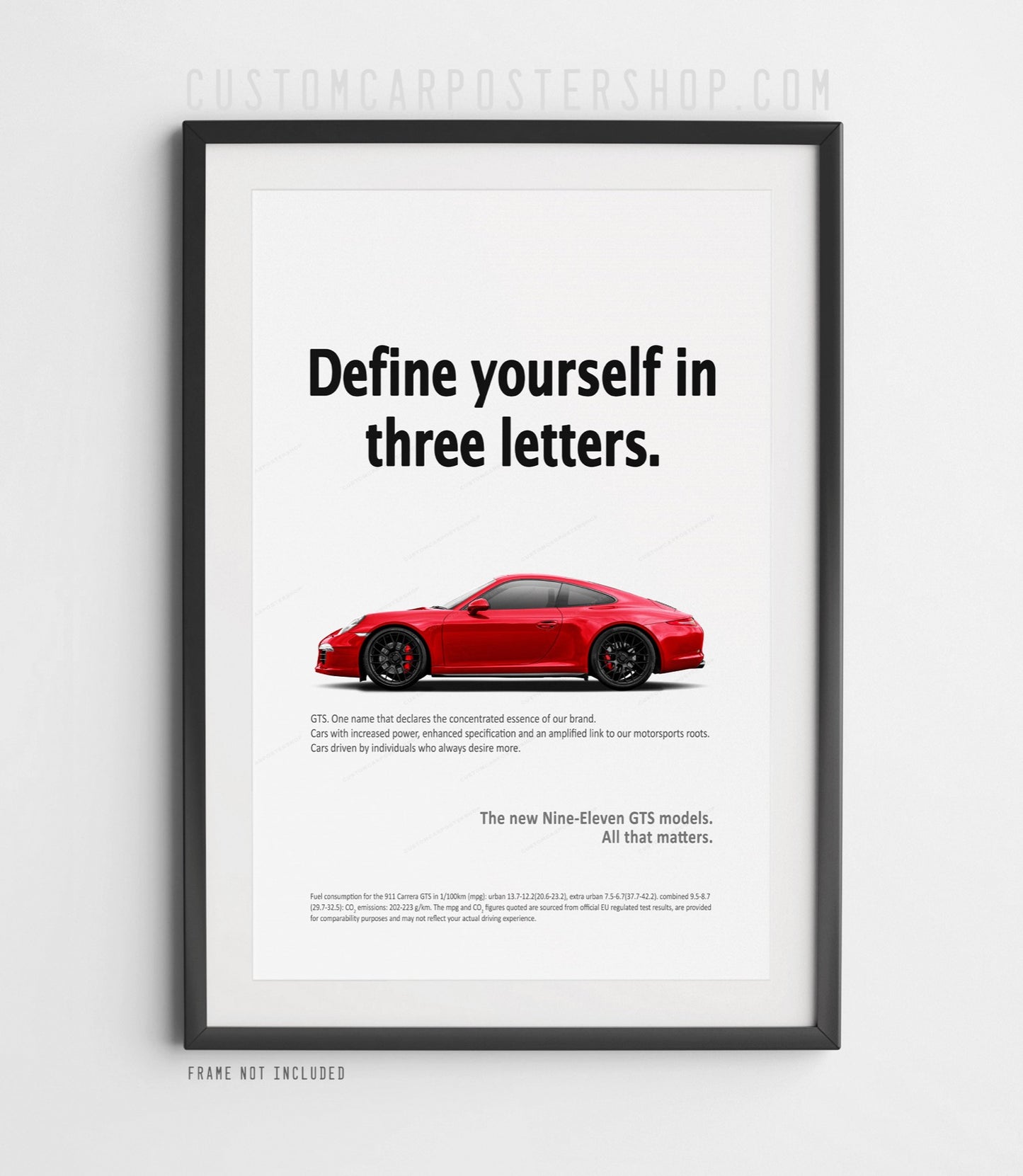 Porsche 911 Carrera GTS (991.1) Print Ad Poster - Three Letters
