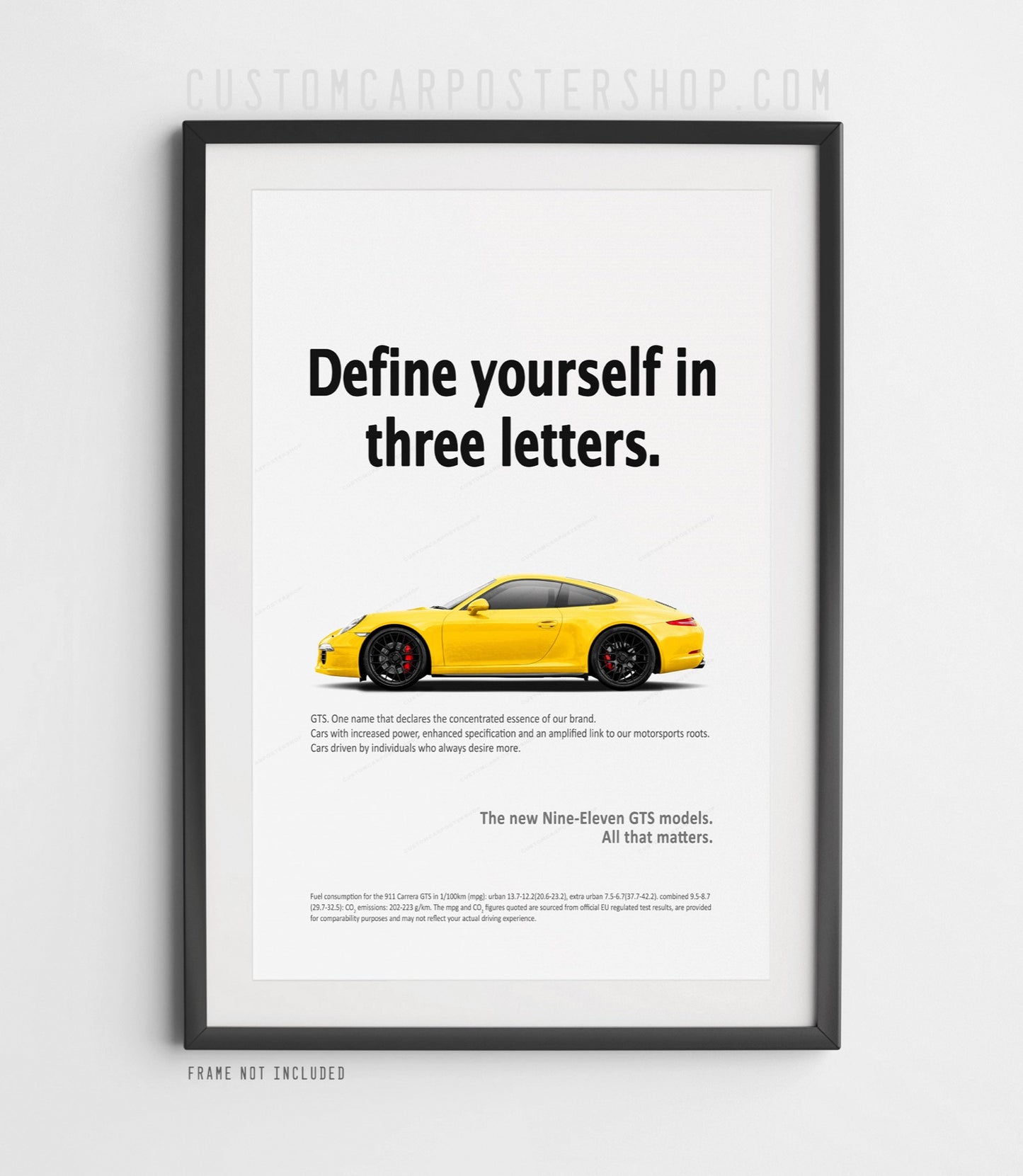 Porsche 911 Carrera GTS (991.1) Print Ad Poster - Three Letters