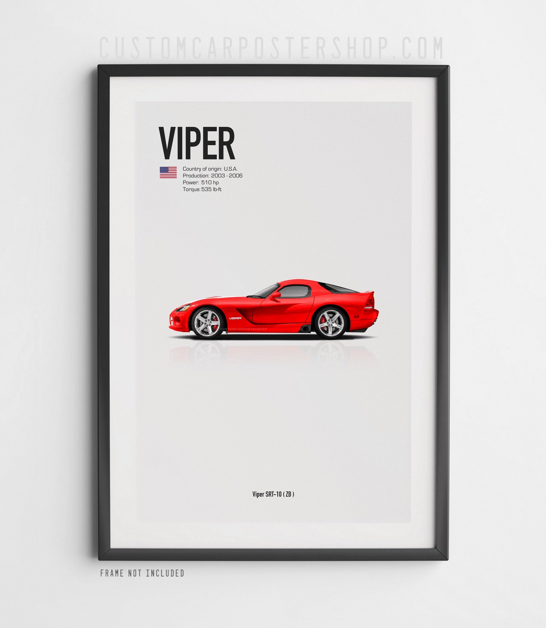 Dodge Viper SRT10 Poster Framed