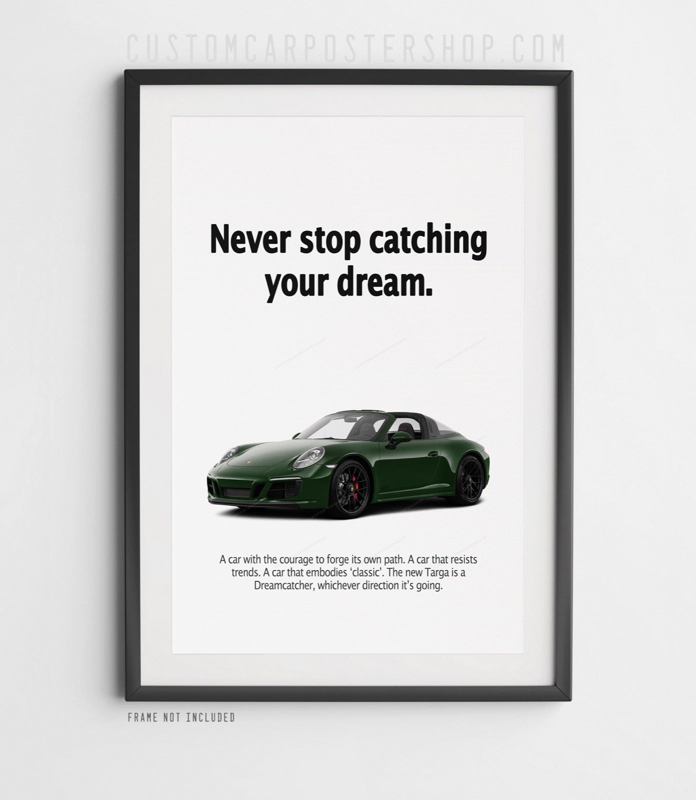 Porsche 911 (992) Targa Vintage Ad - Dreamcatcher Poster in a frame