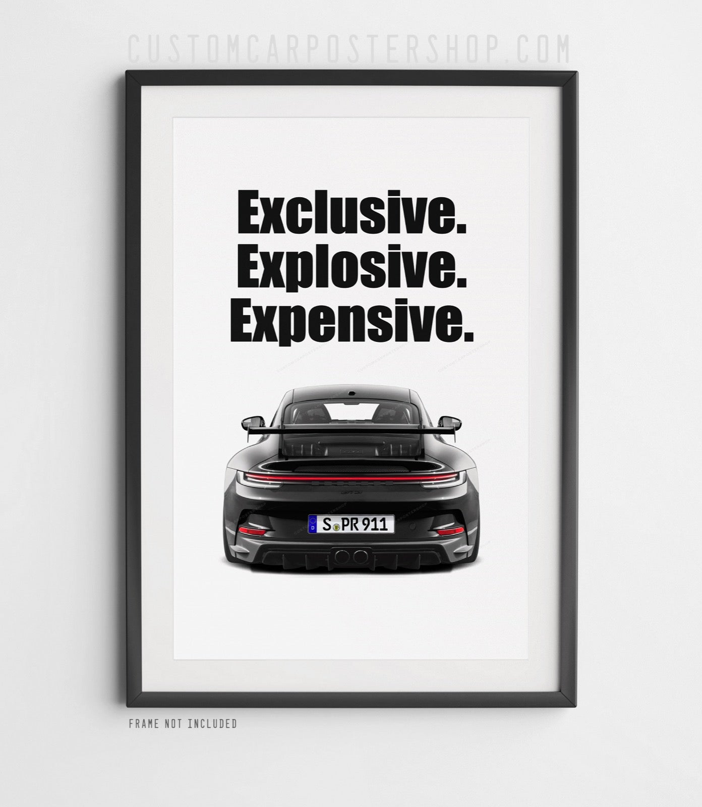 Porsche 992 GT3 Print Ad - Explosive, Exclusive, Expensive