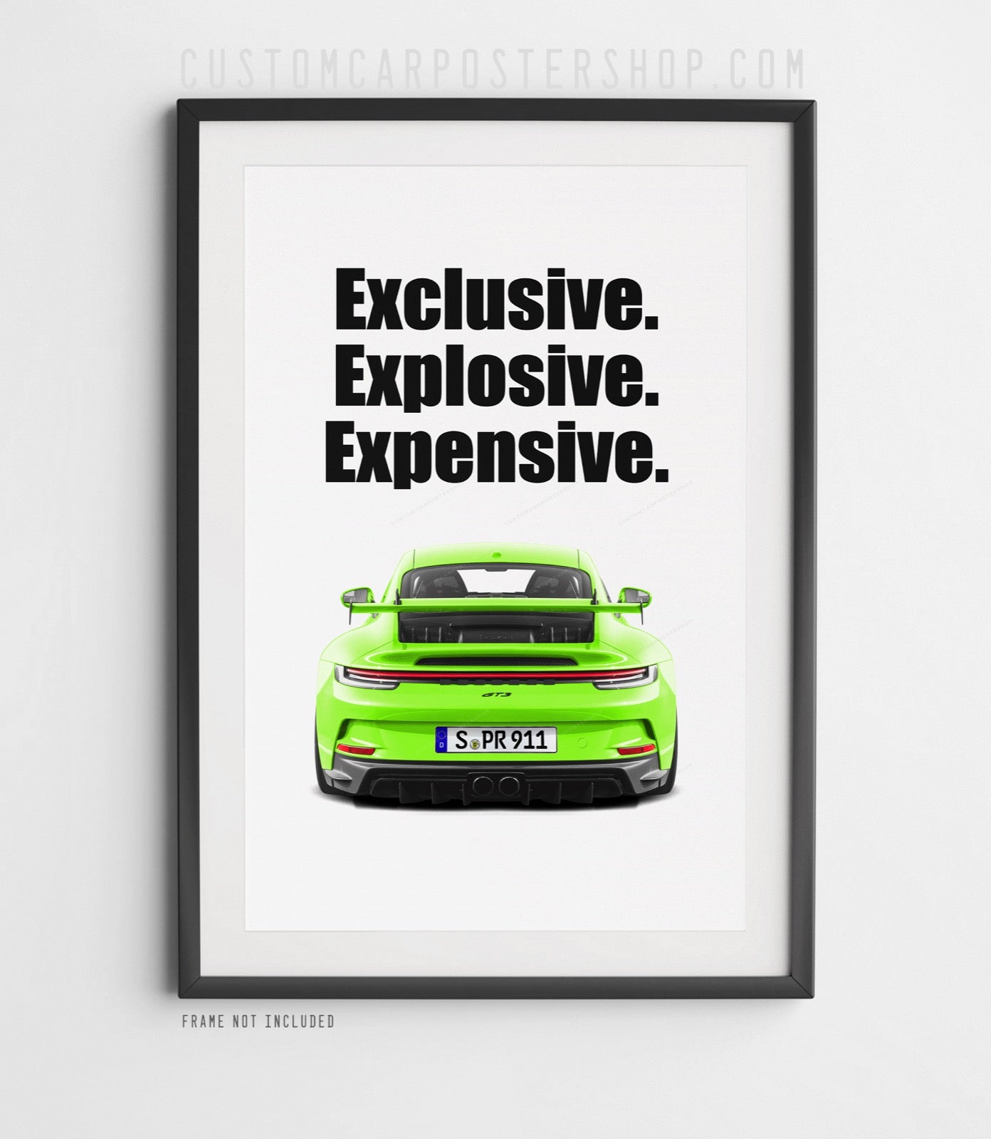 Porsche 992 GT3 Print Ad - Explosive, Exclusive, Expensive